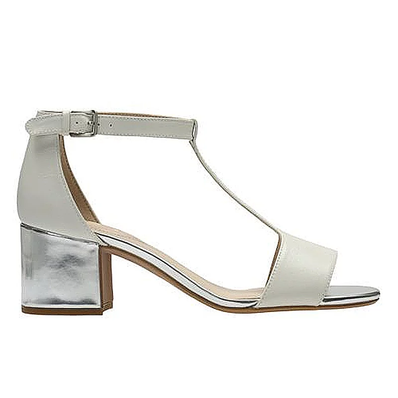 CLARKS Barley Belle White Combi Leather UK4.5