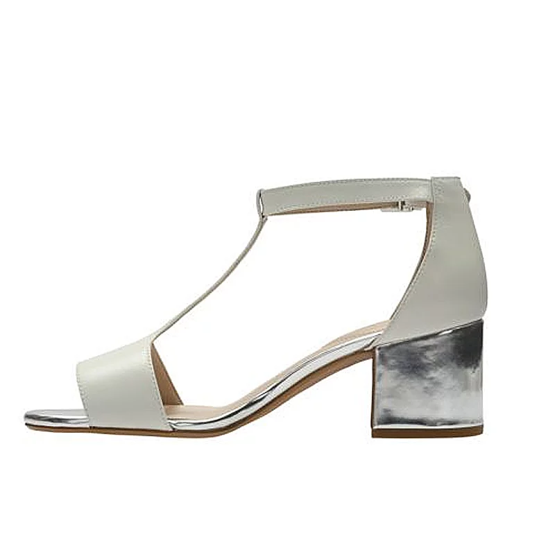 CLARKS Barley Belle White Combi Leather UK4.5 - Image 4