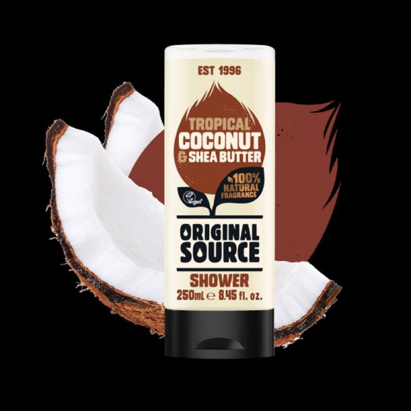Original Source Coconut & Shea Butter Duschgel (250 Ml) – 100% Natürlicher Duft, Ohne Parabene, Für Tropisches Duscherlebnis