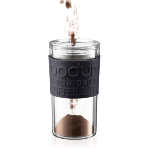 BODUM Travel Press Set Coffee Maker with Extra Lid 0.35 L – Black