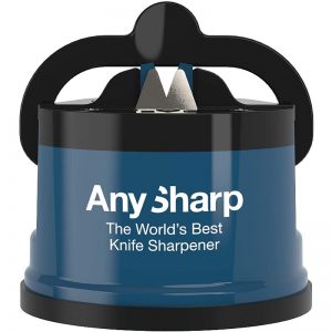 ANYSHARP World’s Best Knife Sharpener with PowerGrip – Blue