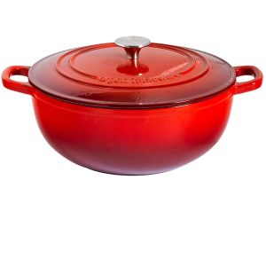 ARGON Cast Iron Casserole Dish Dutch Oven 4L – Red