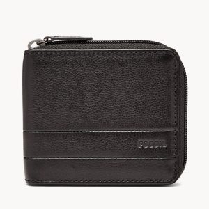 FOSSIL Lufkin Zip Bifold Wallet Black SML1689001