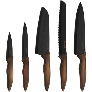 HECEF Retro Kitchen Stainless Steel Non Stick Knife Set of 5 PCS