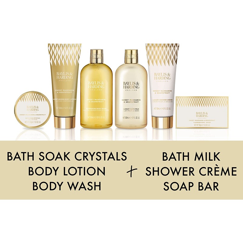 BAYLIS &HARDING Sweet Mandarin & Grapefruit Signature Collection Ultimate Luxury Bathing Pamper Gift Set - Image 3