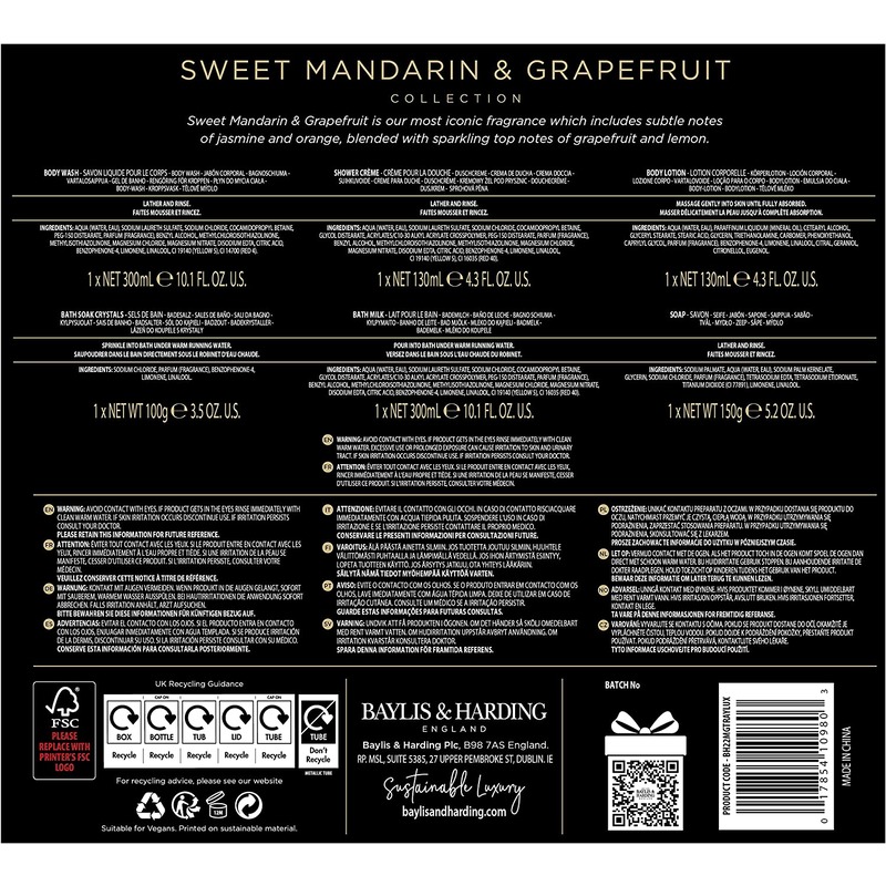 BAYLIS &HARDING Sweet Mandarin & Grapefruit Signature Collection Ultimate Luxury Bathing Pamper Gift Set - Image 6