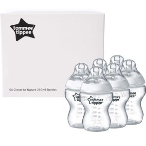 TOMMEE TIPPIE CLOSER TO NATURE CLEAR BABY BOTTLES SET OF 6