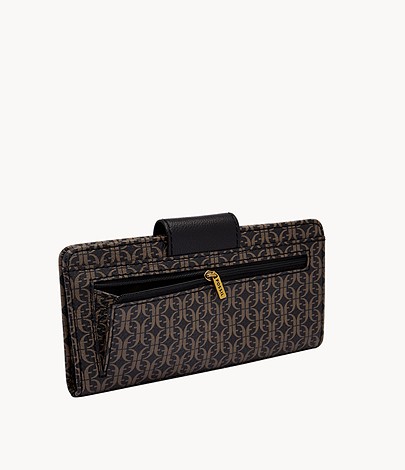 FOSSIL Madison Tab Clutch Womens Wallet SWL2797080 – Black/Brown