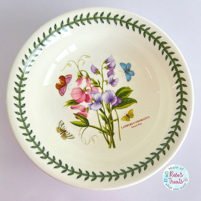 PORTMEIRION Botanic Garden Seconds 10 Inch Low Pasta Bowl - Sweet Pea - Image 2