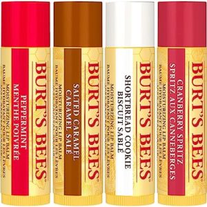 BURT’S BEES Lip Balm Gift Set of 4 pcs (Shortbread Cookie, Cranberry Spritz, Salted Caramel, Peppermint)