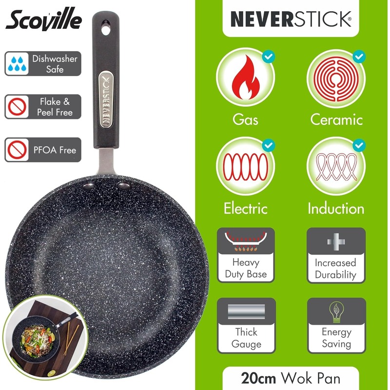 SCOVILLE Neverstick 20cm Wok - Image 5