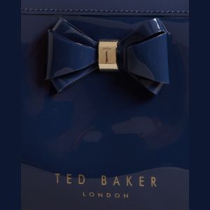 TED BAKER Abbie Glossy Bow Wash Bag – Navy