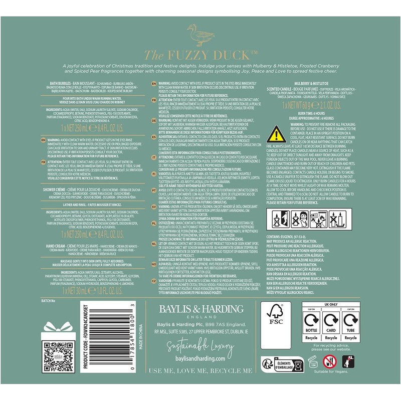 BAYLIS & HARDING The Fuzzy Duck Winter Wonderland Luxury Bathing Gift Set of 4 - Image 7