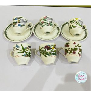 [ INCOMPLETE SET ] PORTMEIRION Botanic Garden Coffee Cup and Saucer Set of 6 (Trad Shape)